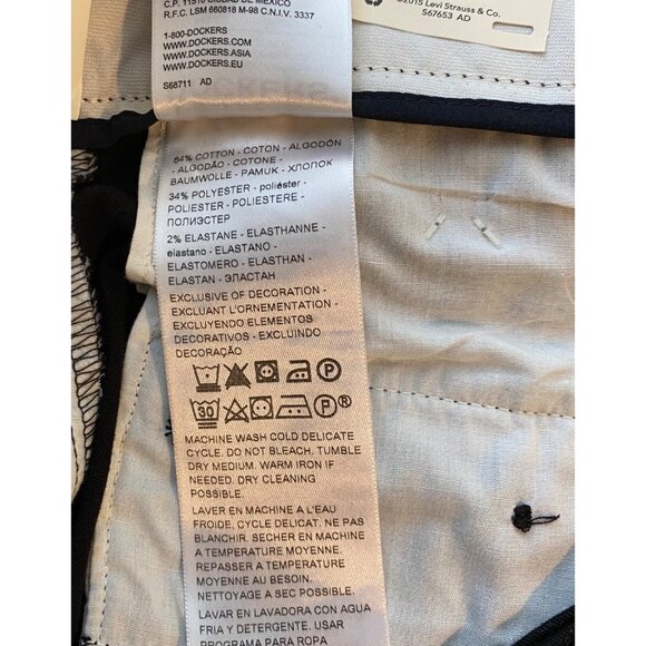 Dockers Men's Classic Fit Pants All Motion Comfort Waistband 34x34 Black NEW NWT - Picture 7 of 14